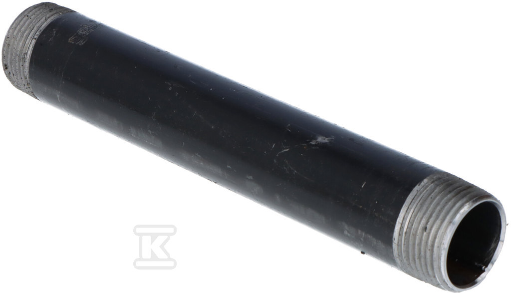 Sztucer stalowy czarny 1" długość 0.20m dwustronnie gwintowany 70.200.06S - obrazek 1