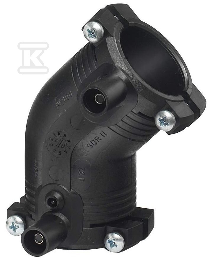 Kolano elektrooporowe 45ST. d63 PE100, SDR11, PN10 gaz/PN16 woda 753151611 - obrazek 1
