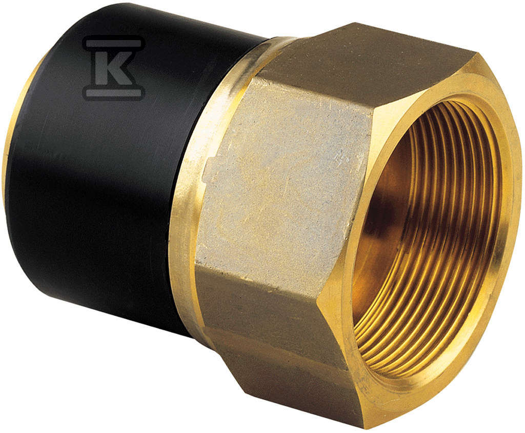 Adapter PE-mosiądz z gwintem wewnętrznym GW, d63x2" PE100, SDR11, PN10 gaz/PN16 woda, do montażu z elektromufą lub elektroredukcją 720920211 - obrazek 1