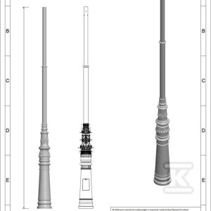Latarnia LSL3-3/60/F135/01 RAL9005 Latarnia LSL3-3/60/F135/01 RAL9005