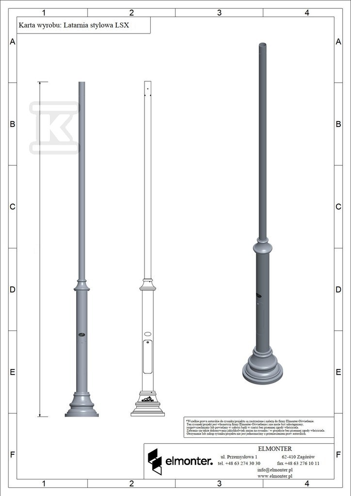 Latarnia LSZX6-3/60/F145/01 RAL9005 - obrazek 1