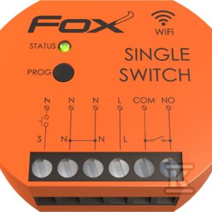 Pojedynczy przekaźnik Wi-Fi 230V FOX SWITCH WI-R1S1P-P Pojedynczy przekaźnik Wi-Fi 230V FOX SWITCH WI-R1S1P-P