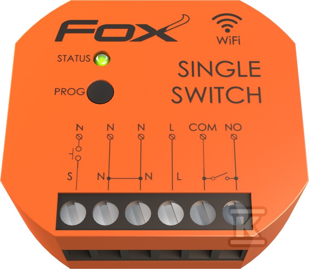Pojedynczy przekaźnik Wi-Fi 230V FOX SWITCH WI-R1S1P-P - obrazek 1