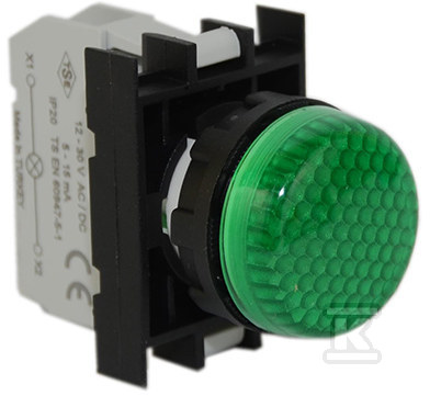 Lampka sygnalizacyjna B z LED, 12-30V AC/DC, zielona T0-B090XY