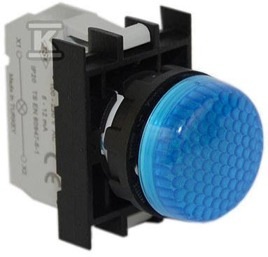 Lampka sygnalizacyjna B z LED, 100-230V AC/DC, niebieska T0-B0M0XM