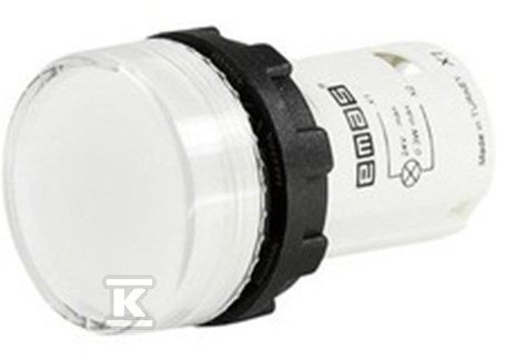 Lampka sygnalizacyjna MB z LED, monoblok, 24V AC/DC, płaski klosz, biała T0-MBSD024B - obrazek 1