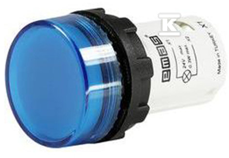 Lampka sygnalizacyjna MB z LED, monoblok, 24V AC/DC, płaski klosz, niebieska T0-MBSD024M - obrazek 1