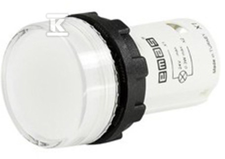 Lampka sygnalizacyjna MB z LED, monoblok, 230V AC, płaski klosz, biała T0-MBSD220B - obrazek 1
