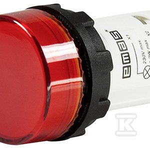 Lampka sygnalizacyjna MB z LED, monoblok, 230V AC, płaski klosz, czerwona T0-MBSD220K Lampka sygnalizacyjna MB z LED, monoblok, 230V AC, płaski klosz, czerwona T0-MBSD220K