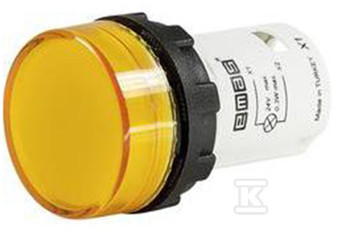 Lampka sygnalizacyjna MB z LED, monoblok, 230V AC, płaski klosz, żółta T0-MBSD220S - obrazek 1