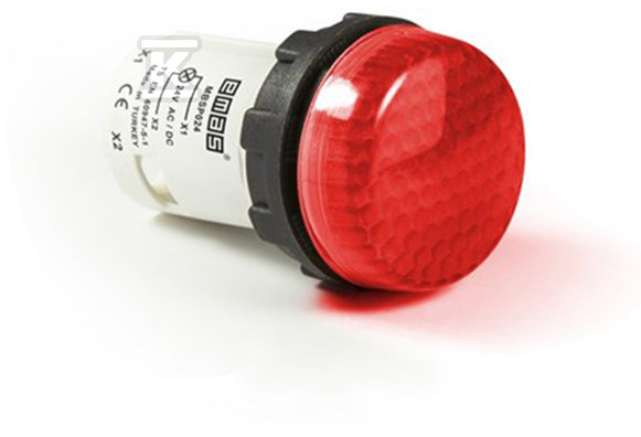 Lampka sygnalizacyjna MB z LED, monoblok, 230V AC, wypukły klosz, czerwona T0-MBSP220K - obrazek 1
