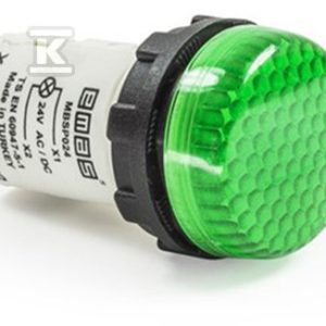 Lampka sygnalizacyjna MB z LED, monoblok, 230V AC, wypukły klosz, zielona T0-MBSP220Y Lampka sygnalizacyjna MB z LED, monoblok, 230V AC, wypukły klosz, zielona T0-MBSP220Y