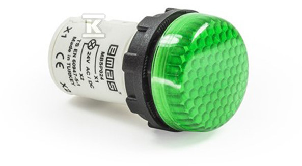 Lampka sygnalizacyjna MB z LED, monoblok, 230V AC, wypukły klosz, zielona T0-MBSP220Y - obrazek 1