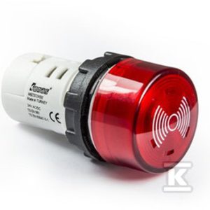 Buzzer, monoblok, 220V AC, 90db, podświetlany, czerwony T0-MBZS220S Buzzer, monoblok, 220V AC, 90db, podświetlany, czerwony T0-MBZS220S