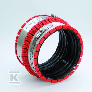 Złącze elastyczne VPC DN/OD183-226mm, do rur kanalizacyjnych z różnych materiałów (żeliwo, PP, PE, PVC, kamionka, beton, GRP, inne gładkie, faliste, karbowane) VPC200K_0020