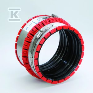 Złącze elastyczne VPC DN/OD250-324mm z pierścieniem mimośrodowym, do rur kanalizacyjnych z różnych materiałów (żeliwo, PP, PE, PVC, kamionka, beton, GRP, inne gładkie, faliste, karbowane) VPC250_0020