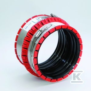 Złącze elastyczne VPC DN/OD275-330mm, do rur kanalizacyjnych z różnych materiałów (żeliwo, PP, PE, PVC, kamionka, beton, GRP, inne gładkie, faliste, karbowane) VPC275_0020