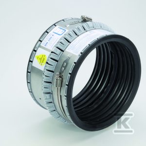 Złącze elastyczne VPC olejoodporne DN/OD345-415mm, do rur kanalizacyjnych z różnych materiałów (żeliwo, PP, PE, PVC, kamionka, beton, GRP, inne gładkie, faliste, karbowane) VPC415OEL_0000
