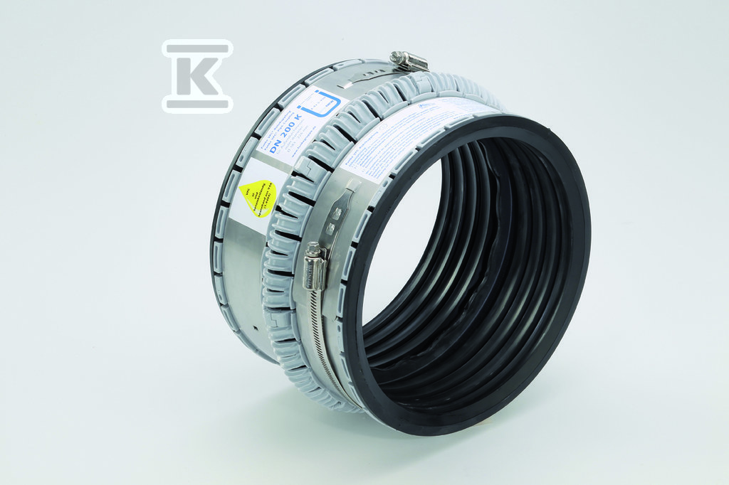 Złącze elastyczne VPC olejoodporne DN/OD415-485mm, do rur kanalizacyjnych z różnych materiałów (żeliwo, PP, PE, PVC, kamionka, beton, GRP, inne gładkie, faliste, karbowane) VPC485OEL_0020 - obrazek 1