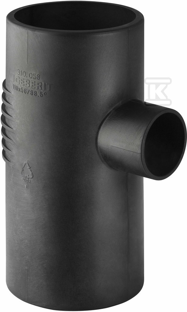 Trójnik PE Silent-db20 HT 75x75/88.5 sanitarny, do kanalizacji wewnętrznej niskoszumowej, kolor czarny 307.078.14.1 - obrazek 1