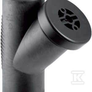Czyszczak PE Silent-db20 HT 75/45st. z okrągłym otworem rewizyjnym, sanitarny, do kanalizacji wewnętrznej niskoszumowej, kolor czarny 307.345.14.1 Czyszczak PE Silent-db20 HT 75/45st. z okrągłym otworem rewizyjnym, sanitarny, do kanalizacji wewnętrznej niskoszumowej, kolor czarny 307.345.14.1