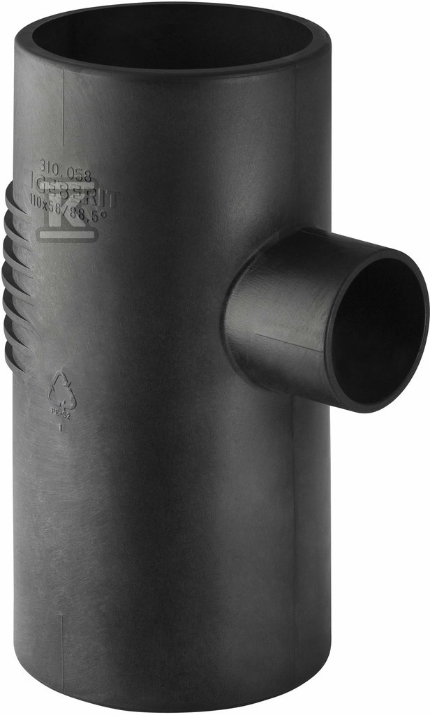 Trójnik PE Silent-db20 HT 90x75/88.5 sanitarny, do kanalizacji wewnętrznej niskoszumowej, kolor czarny 308.078.14.1 - obrazek 1