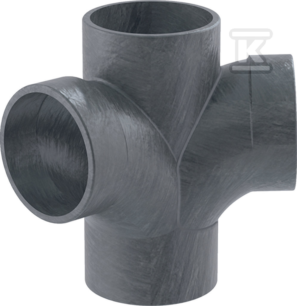 Złączka wielorozgałęźna (4-rozgałęźna) PE Silent-db20 88.5st./podejście co 135st. 110x110x110, sanitarna, do kanalizacji wewnętrznej niskoszumowej, kolor czarny 310.105.14.1 - obrazek 1