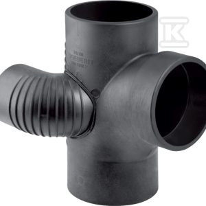 Czwórnik odsadzkowy PE Silent-db20 HT 110x110x75/88.5 prawy, dwupłaszczyznowy, sanitarny, do kanalizacji wewnętrznej niskoszumowej, kolor czarny 310.171.14.1 Czwórnik odsadzkowy PE Silent-db20 HT 110x110x75/88.5 prawy, dwupłaszczyznowy, sanitarny, do kanalizacji wewnętrznej niskoszumowej, kolor czarny 310.171.14.1