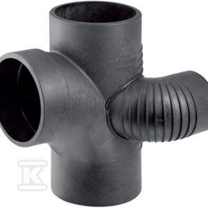 Czwórnik odsadzkowy PE Silent-db20 HT 110x110x75/88.5 lewy, dwupłaszczyznowy, sanitarny, do kanalizacji wewnętrznej niskoszumowej, kolor czarny 310.172.14.1 Czwórnik odsadzkowy PE Silent-db20 HT 110x110x75/88.5 lewy, dwupłaszczyznowy, sanitarny, do kanalizacji wewnętrznej niskoszumowej, kolor czarny 310.172.14.1