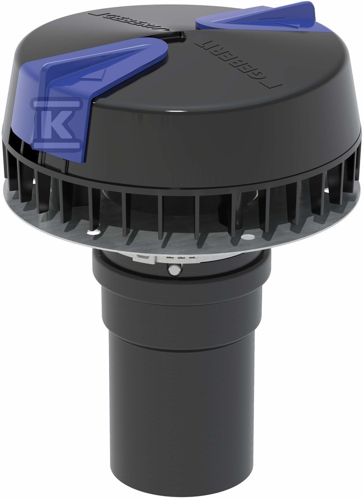 Wpust dachowy DN75 do rynien zbiorczych, do przyłączania metalowych materiałów, tworzywowa kratka osłonowa, odpływ pionowy, przepustowość 19l/s (Pluvia) 359.034.00.1 - obrazek 1