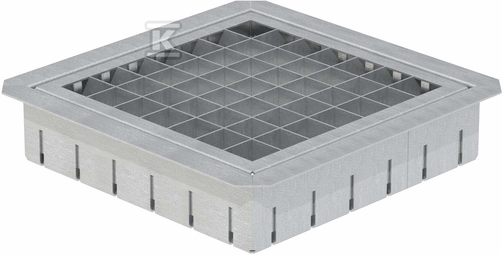 Kratka wlotowa stalowa do wpustu dachowego grawitacyjnego do bitumicznych uszczelnień dachu, o regulowanej wysokości, wym. 25x25cm, obciążenie do 150kg 359.039.00.1 - obrazek 1