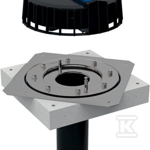 Wpust dachowy DN90 z kołnierzem mocującym, do folii dachowych, tworzywowa kratka osłonowa, odpływ pionowy, przepustowość 25l/s (Pluvia) 359.098.00.1 Wpust dachowy DN90 z kołnierzem mocującym, do folii dachowych, tworzywowa kratka osłonowa, odpływ pionowy, przepustowość 25l/s (Pluvia) 359.098.00.1