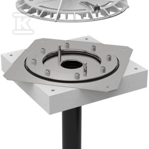 Wpust dachowy DN56 z kołnierzem mocującym, do folii dachowych, aluminiowa kratka osłonowa, odpływ pionowy, przepustowość 12l/s (Pluvia) 359.106.00.1 Wpust dachowy DN56 z kołnierzem mocującym, do folii dachowych, aluminiowa kratka osłonowa, odpływ pionowy, przepustowość 12l/s (Pluvia) 359.106.00.1