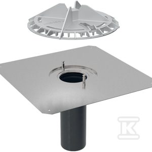 Wpust dachowy DN90 z kołnierzem przyłączeniowym, do pokryć bitumicznych, aluminiowa kratka osłonowa, odpływ pionowy, przepustowość 25l/s (Pluvia) 359.129.00.1 Wpust dachowy DN90 z kołnierzem przyłączeniowym, do pokryć bitumicznych, aluminiowa kratka osłonowa, odpływ pionowy, przepustowość 25l/s (Pluvia) 359.129.00.1