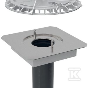 Wpust dachowy DN90 z kołnierzem przyłączeniowym do rynien zbiorczych, do przyłączania metalowych materiałów, aluminiowa kratka osłonowa, odpływ pionowy, przepustowość 25l/s (Pluvia) 359.131.00.1 Wpust dachowy DN90 z kołnierzem przyłączeniowym do rynien zbiorczych, do przyłączania metalowych materiałów, aluminiowa kratka osłonowa, odpływ pionowy, przepustowość 25l/s (Pluvia) 359.131.00.1
