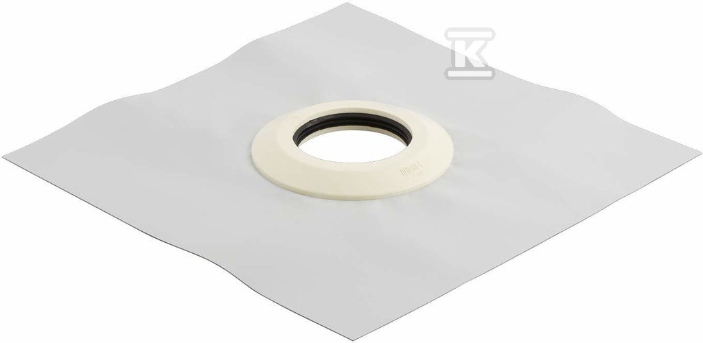 Kołnierz uszczelniający DN50 z folią przyłączeniową SARNAFIL-PVC, wym.48x48x2,5cm, do połączeń klejonych i zgrzewanych, do ochrony przed wilgocią, kolor szary (kanalizacja HDPE) 361.674.00.1 - obrazek 1