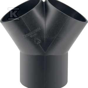 Trójnik PEHD 75×63/60 skośny symetryczny, kolor czarny (kanalizacja HDPE) 365.470.16.1