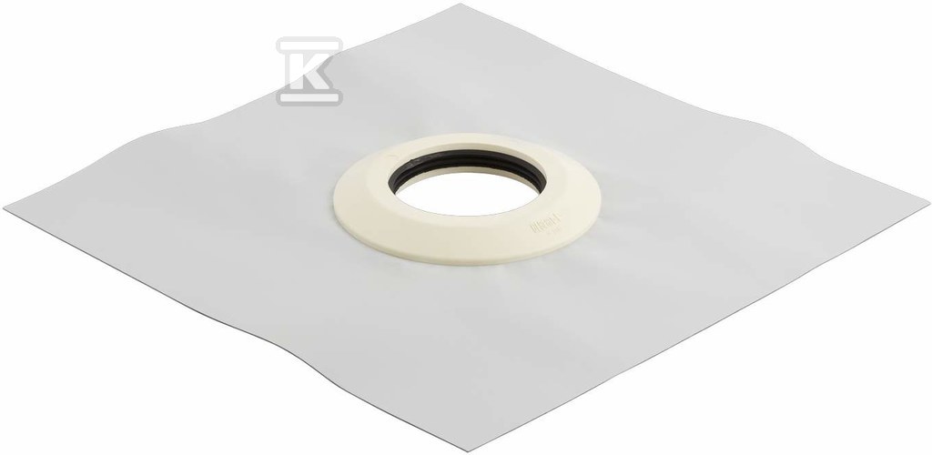 Kołnierz uszczelniający DN75 z folią przyłączeniową SARNAFIL-PVC, wym.48x48x2,5cm, do połączeń klejonych i zgrzewanych, do ochrony przed wilgocią, kolor szary (kanalizacja HDPE) 365.674.00.1 - obrazek 1