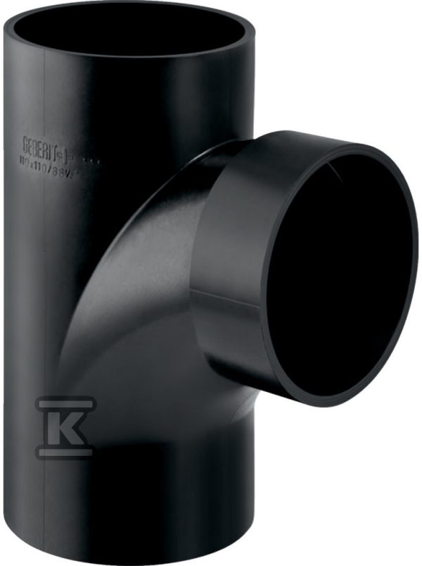 Trójnik PEHD 110×110/88.5 prosty z łagodnym przepływem, kolor czarny (kanalizacja HDPE) 367.163.16.1