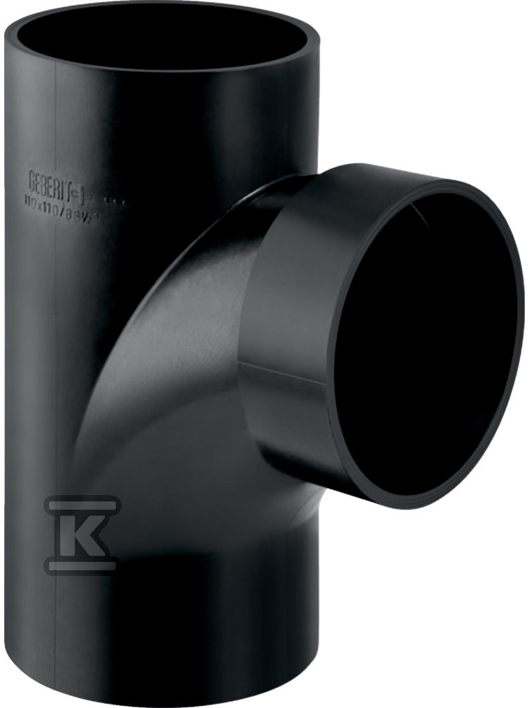 Trójnik PEHD 110x110/88.5 prosty z łagodnym przepływem, kolor czarny (kanalizacja HDPE) 367.163.16.1 - obrazek 1