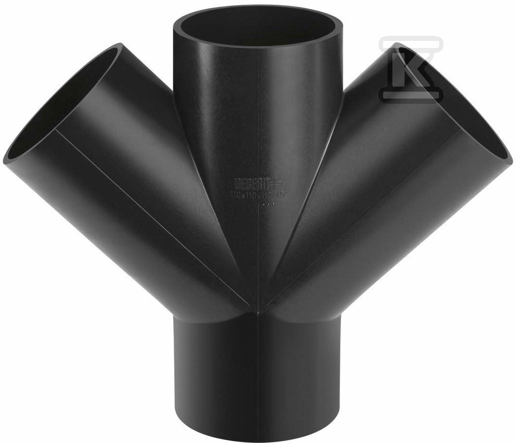 Czwórnik PEHD 110x50x50/45, jednopłaszczyznowy, kolor czarny (kanalizacja HDPE) 367.212.16.1 - obrazek 1