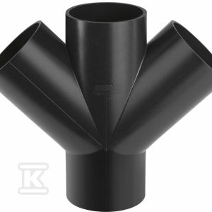 Czwórnik PEHD 110x110x110/45, jednopłaszczyznowy, kolor czarny (kanalizacja HDPE) 367.235.16.1
