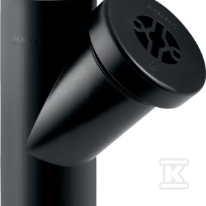 Czyszczak PEHD 160/45st. skośny, z okrągłym otworem rewizyjnym, kolor czarny (kanalizacja HDPE) 369.453.16.1
