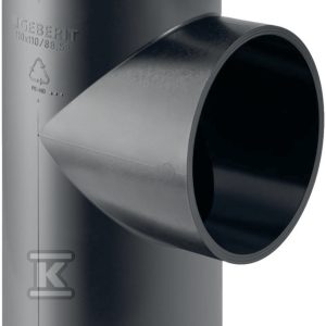 Trójnik PEHD 200×90/88.5 prosty, kolor czarny (kanalizacja HDPE) 370.180.16.1