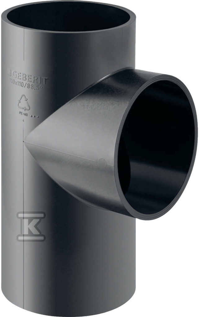 Trójnik PEHD 200x90/88.5 prosty, kolor czarny (kanalizacja HDPE) 370.180.16.1 - obrazek 1