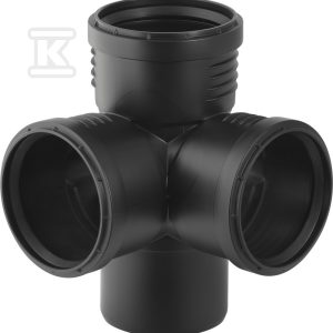 Czwórnik narożny Silent-PP HT 90x90x90/87.5 dwupłaszczyznowy, sanitarny, do kanalizacji wewnętrznej niskoszumowej, kolor czarny 390.459.14.1 Czwórnik narożny Silent-PP HT 90x90x90/87.5 dwupłaszczyznowy, sanitarny, do kanalizacji wewnętrznej niskoszumowej, kolor czarny 390.459.14.1
