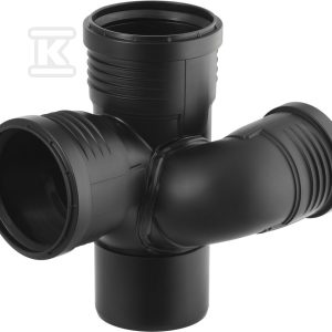 Czwórnik odsadzkowy Silent-PP HT 90x90x75/87.5 lewy, dwupłaszczyznowy, sanitarny, do kanalizacji wewnętrznej niskoszumowej, kolor czarny 390.464.14.1 Czwórnik odsadzkowy Silent-PP HT 90x90x75/87.5 lewy, dwupłaszczyznowy, sanitarny, do kanalizacji wewnętrznej niskoszumowej, kolor czarny 390.464.14.1