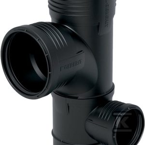 Trójnik podwójny narożny Silent-PP HT 110x110x75/88.5 łagodny wlot, prawy, dwupłaszczyznowy, sanitarny, do kanalizacji wewnętrznej niskoszumowej, kolor czarny 390.560.14.1 Trójnik podwójny narożny Silent-PP HT 110x110x75/88.5 łagodny wlot, prawy, dwupłaszczyznowy, sanitarny, do kanalizacji wewnętrznej niskoszumowej, kolor czarny 390.560.14.1