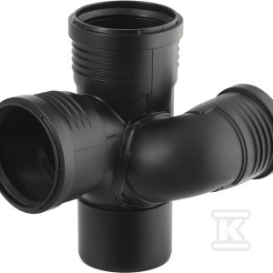 Czwórnik odsadzkowy Silent-PP HT 110x110x75/87.5 lewy, dwupłaszczyznowy, sanitarny, do kanalizacji wewnętrznej niskoszumowej, kolor czarny 390.564.14.1 Czwórnik odsadzkowy Silent-PP HT 110x110x75/87.5 lewy, dwupłaszczyznowy, sanitarny, do kanalizacji wewnętrznej niskoszumowej, kolor czarny 390.564.14.1