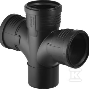 Czwórnik Silent-PP HT 110x110x75/87.5, jednopłaszczyznowy, sanitarny, do kanalizacji wewnętrznej niskoszumowej, kolor czarny 390.567.14.1 Czwórnik Silent-PP HT 110x110x75/87.5, jednopłaszczyznowy, sanitarny, do kanalizacji wewnętrznej niskoszumowej, kolor czarny 390.567.14.1